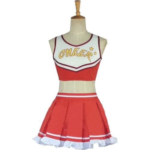 2017 Sword Art Online Cheerleader Asuna Cosplay Costume Uniform Outfit Cheer Dress