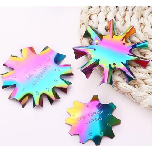 Metal French Manicure Template Colorful Nail Polish Painting Guide Model Nail Art Edge Styling Stencil Trimmer Salon Tools