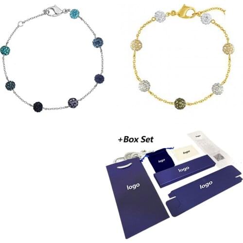 Fashion SWA New Multicolor Ball Gold Bracelet Fresh Color Crystal Ball Decoration Female Wild Romantic Jewelry High-End Gift