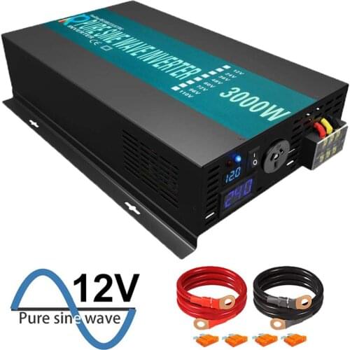 Customizable 3000W Power Inverter 12v 220v dc to ac Pure Sine Wave Power Inverter All Type Plugs Home Use Solar Inverters
