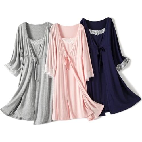 Maternity Nightwear Women Nursing Pyjama Nursing Sleepwear Dress Women Pink for Pregnant Pregnancy Nightwear