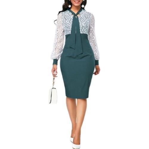 Midi Dress Popular Contrast Color Lace-up Dress Lace-up Split Hem Bodycon Dress