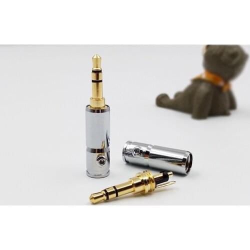 3.5mm gold-plated copper Plug 3pole 6mm tail mouth 2pcs