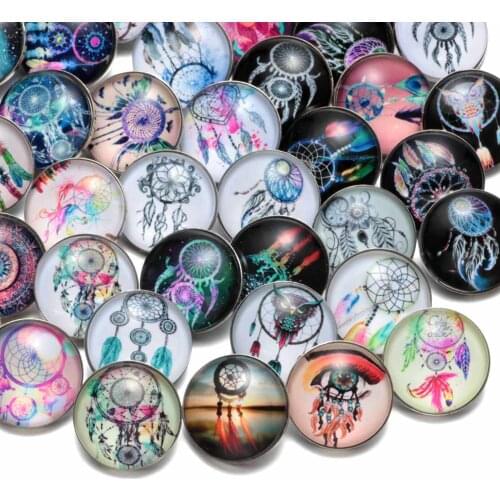 RoyalBeier 20pcs/lot Flamingo Glass Snap Buttons 18mm Wind Chime Snap Button Uniorn Beads DIY Snap Bracelet For Women