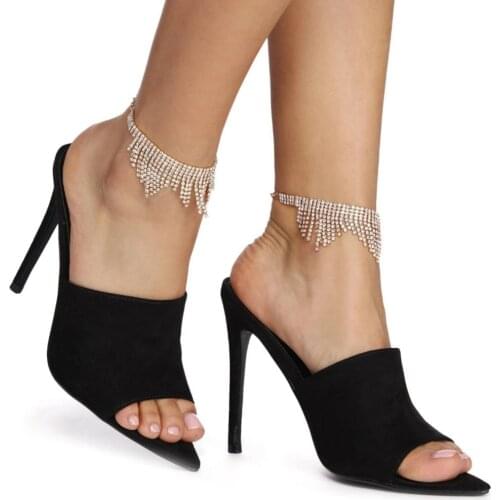 Sexy Rhinestone womens Anklet simple style shiny crystal tassel pendant chain accessories high heels jewelry fashion jewelry gi