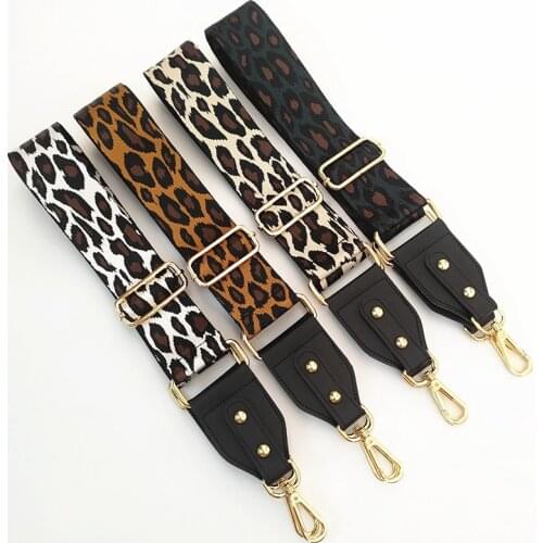 Leopard Wide 5.2CM Handbag Straps for Crossbody Adjustable Bag Accessories Belt For Bag Wide Nylon Shoulder bag Straps