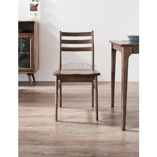 Nordic All Solid Wood Dining Chair Leisure Chair Simple Modern Restaurant Pewter Wood Computer Chair Chair Chair Log Mortise And