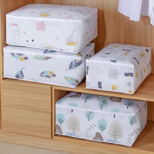 PEVA Three-Dimensional Quilt Bag Cartoon Clothes Organizer Dustproof Waterproof Large-Capacity Storage Bag Cabinet Organizer