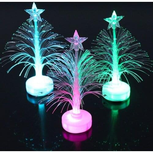 Glowing Christmas Tree LED Colorful Discoloration Toys Gift for Children Holiday Decoration Supplies