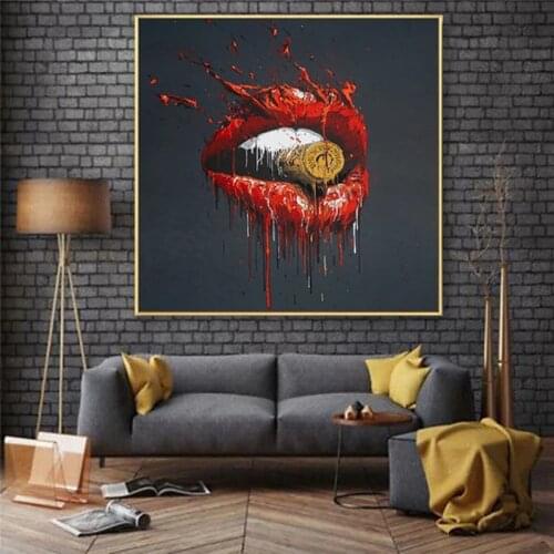 Bullet In Red Mouth Home Goods Wall Art Modern Decor Watercolour Canvas Painting Poster And Prints Cuadros For Living Room