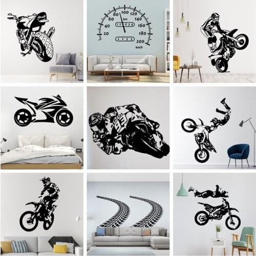 Creative Road And Motorcycle Wall Stickers For Cycle Lovers Living Room Bedroom Kids Room Home Decoration Sticker Decal Mural