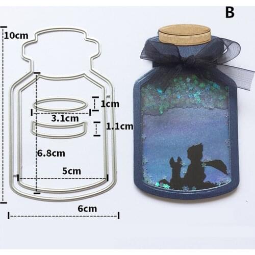 Scrap Booking Wishing Bottle Metal Cutting Dies New Craft Cut Frame Embossing Stamps Stencil Paper Shaker Card Making 2 Styles