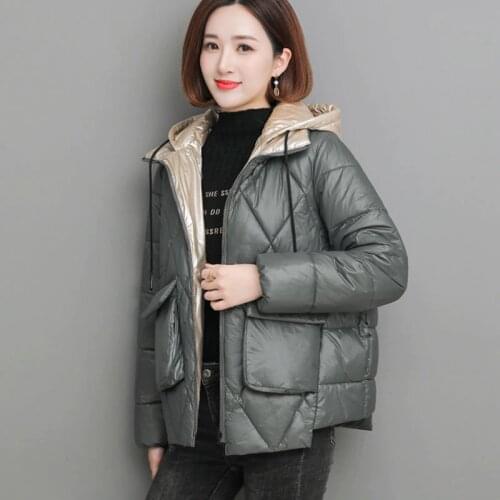 2020 New Winter Jacket Womens Parkas Coat Hooded Down Cotton Jacket Female Thick Warm Parka Cotton Padded Jacket Casual Outwear