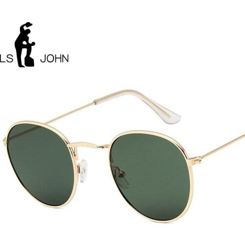 LS JOHN Sunglasses Women/Men Brand Designer Glasses Lady Round Luxury Retro Sun Glasses Vintage Mirror Oculos De Sol Gafas