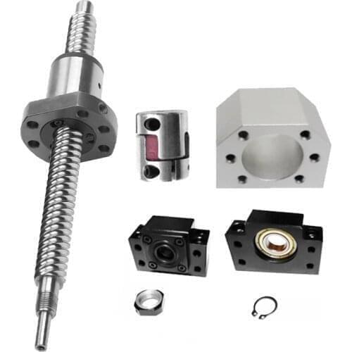 1PC High-Precision Ball Screw Set SFS4020/4040 with mute nut and BKBF30+nut housing BSG4020H/BSG4040H+coupling