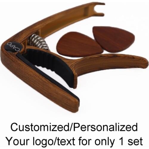 1pc Personalized Capo Guitar Wooden Picks Set Engraver Customized Gift Acoustic Lover Dad Guitarra Parts & Accessories Classique