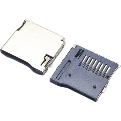 10/100Pcs 9Pin Micro SD Card Slot Connectors T-Flash Common Style Size TF Card Deck Self Acting Card Slot Pop-up