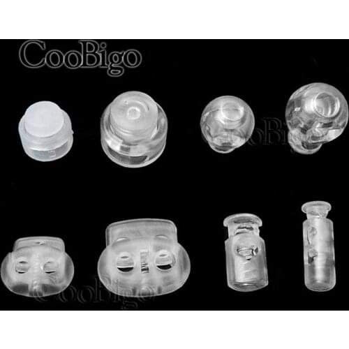 10pcs Cord Lock Stopper Toggle Clip Plastic Transparent Clear for Shoelace Paracord Garment Bag Sportswear DIY Accessories