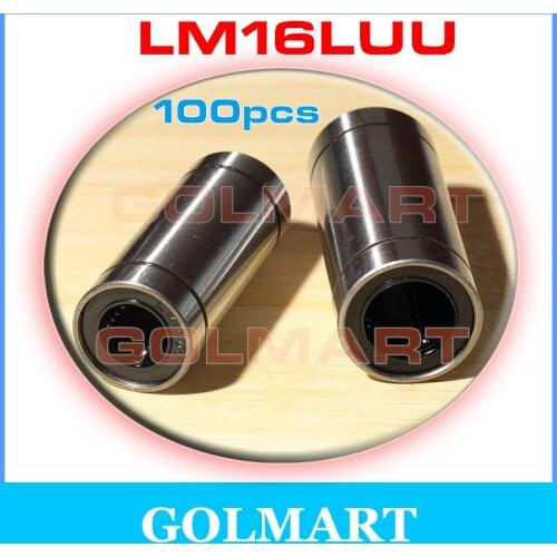 100pcs 16mm LM16LUU Long Type Linear Motion Bearing slide Bushing for 16mm rail shaft