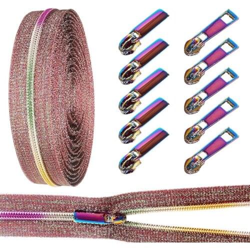 20pcs Zipper Sliders for 5# Nylon Zips O Ring Puller Bag Pocket Zipper Head Repair Kits Replacement DIY Sewing Accessories ZT178