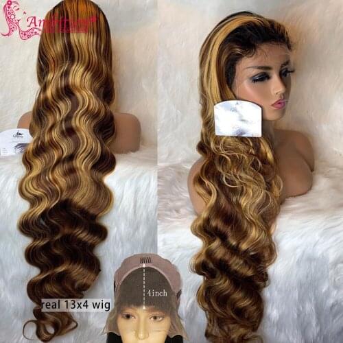 Ambition Human Hair Lace Front Wigs Pre plucked #4/27 Highlight Color 13x4 Lace Front Wigs 180% Full Density Lace Wigs for Women