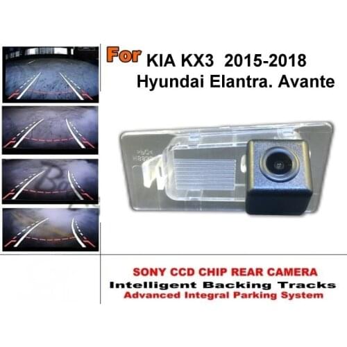 For KIA KX3 Hyundai Elantra Avante 2015-2020 Car Intelligent Parking Tracks Camera HD Back up Reverse Camera / Rear View Camera