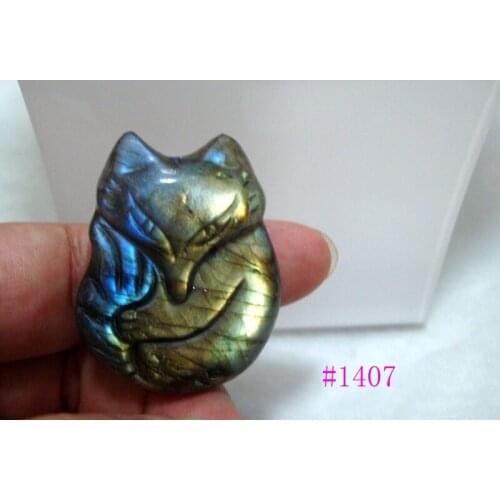 Free Shipping Natural Labradorite Carved Fox Pendants Women Jewelry Accessories Weddings Parties Birthday Gift