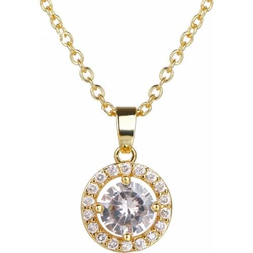 Bettyue Simplicity Style Three Colors Round With AAA Cubic Zircon Female Dazzling Necklace In Weeding Party Gift For Lovers