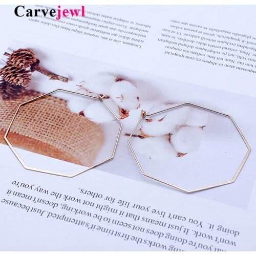 Carvejewl hoop earrings big simple polygon round circle hoop earrings for women jewelry new fashion Korean earrings wholesale