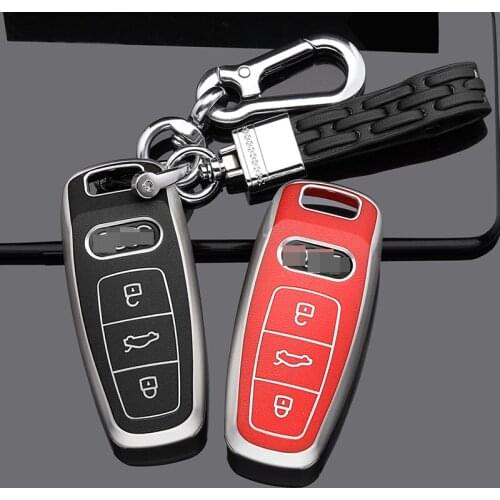 For Audi A3 2021 A6L A7 A8 Q8 C8 D5 2019 2020 Q3 Q5 Q7 S5 S7 RS3 TPU Dermatoglyph Key Cover Case Protector Car Key Cover Holder