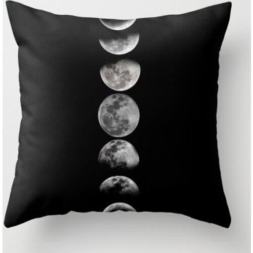 Phases of The Moon Decorative Pillow Cushion Covers Square Pillowcase for Sofa Cotton Linen Pillow Cover