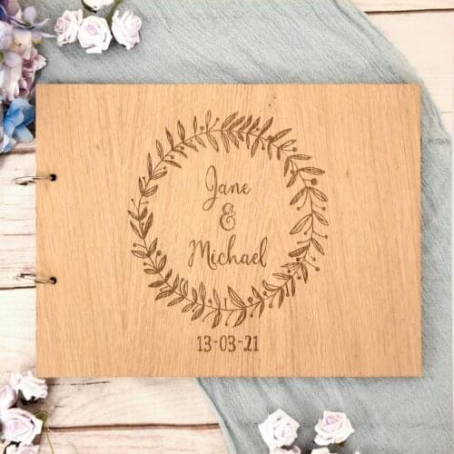 Personalized Wedding Guest Book Simple Wooden Guestbook Minimal Guestbook Wedding Guest Book Wooden Guestbook Custom Guestbook