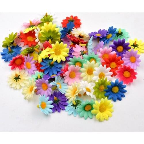 3.5cm 50pcs Artificial flower DIY hand-made jewelry headdress flower small daisy Mini sunflower fake flower head