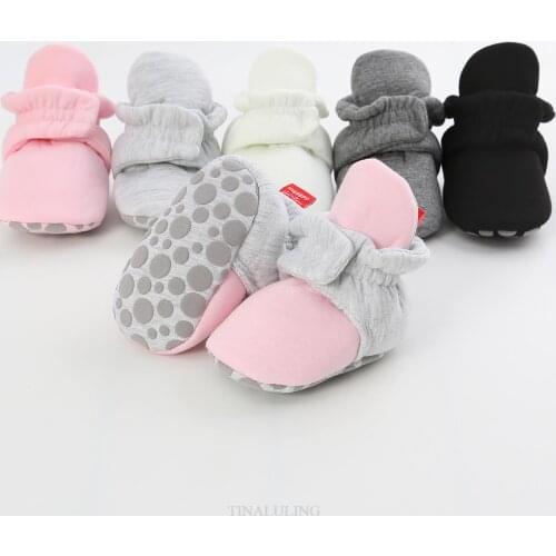 Hot Unisex Baby Girls Boys Cute Cartoon Non-slip First Walker Shoes For Newborns Cotton Toddler Floor Anti-slip Shoes Kids Flats