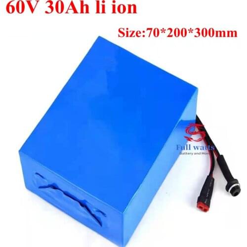 60v 30ah lithium ion battery 18650 BMS 16S li ion for 2000w 1500w for scooter e bike go cart Tricycle Motorcycle +5A charger