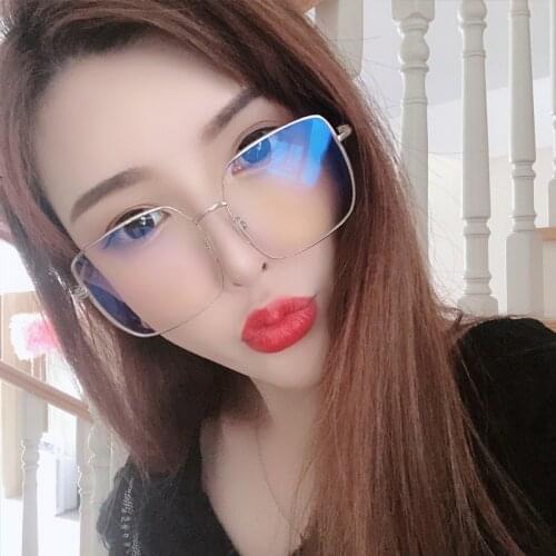 Fashion Flat Mirror Anti-blue Light Non-precision Large Frame Female Glasses Retro Art Glasses