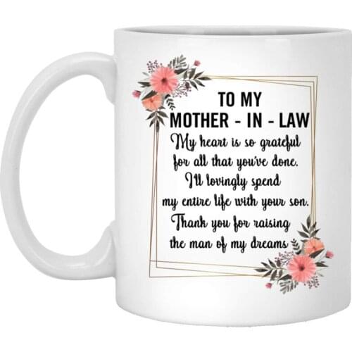 To My Mother In Law My Heart Is So Grateful Coffee Mug Decorations Gifts