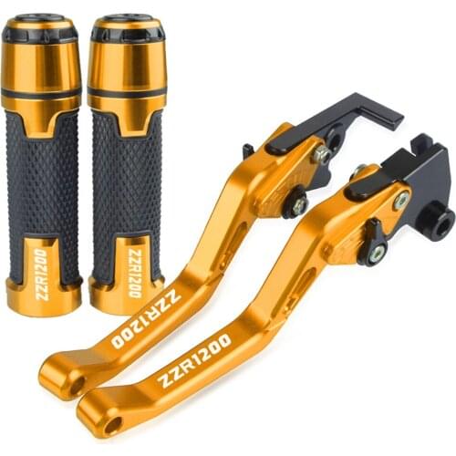 Motorcycle For KAWASAKI ZZR1200 2002 2003 2004 2005 aluminum Accessories Handle Grips Handlebar Short Brake Clutch Lever 2003 04