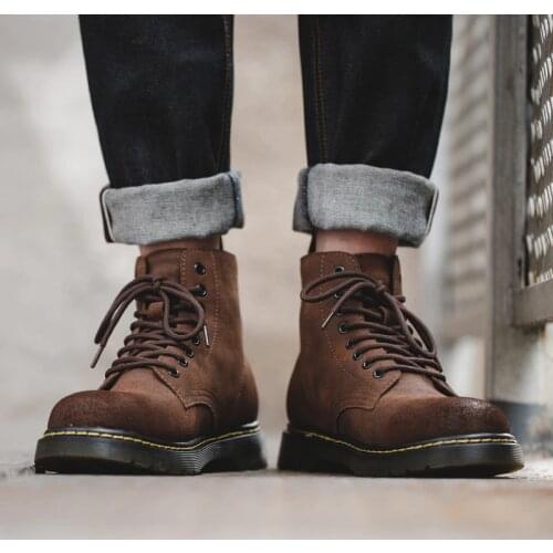 Maden Men Boots Comfy Lace-up High Quality Leather Mens Boots 2020 Autumn Fashion Shoes Man Durable outsole Men Casual Boots
