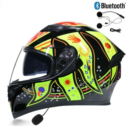 2020 New Stylish Four Season Double Shield Motorcycle Helmet DOT ECE Approved Flip Up Bluetooth Motorbike Helmet Motorbikes 9