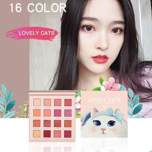 16 Color Cat Eyeshadow Palette Shiny Shimmer Eye Shadow 2021 Primer Matte Pigment Glitter Eye Eye Makeup Shadow Powder Cosm B4F0