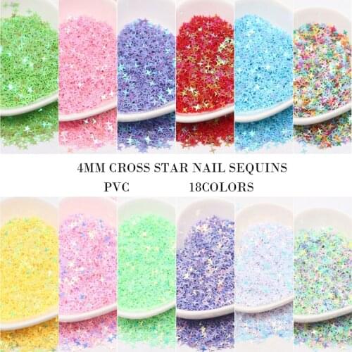 4mm Cross Star Sequin Glittering Mix Macaroon Sequins Paillettes Lentejuelas For Manicure Wedding Craft Crystal Mud Filler 10g