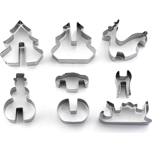 Baking utensils stainless steel 3D three-dimensional cookie mold stainless steel Christmas biscuit mold cake mold