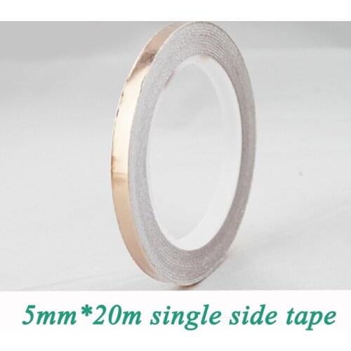 Conductive Copper Foil Tape Single Adhesive Side Copper Foil Tape Shielding Tape Width 5mm Length 20m