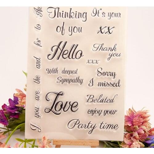 Clear Stamp for Scrapbooking Transparent Stamps Silicone Rubber Stamps for Card Making DIY Photo Album Decor Hello Love