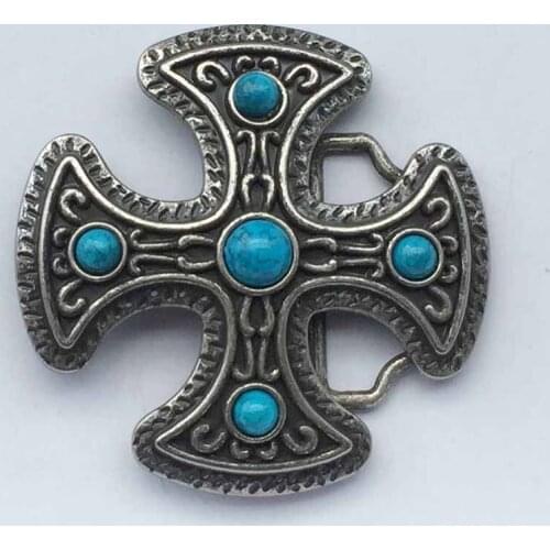 Cross Buckle Metal 85MM with Blue Stone Logo Luxury Brand Designer Cowboys Buckles Belt Christmas Gifts