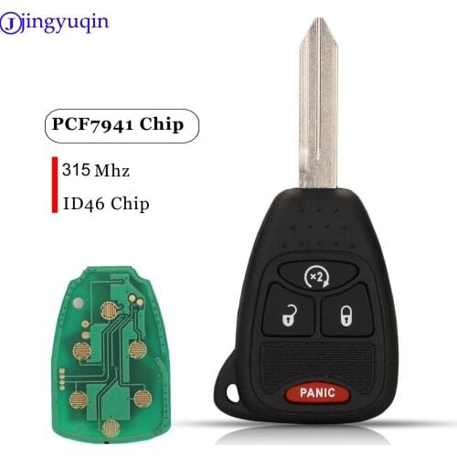 Jingyuqin 4 Buttons Remote Car key For Chrysler/JEEP/DODG 300 200 Sedan Aspen Sebring 315Mhz PCF7941 ID46 Chip