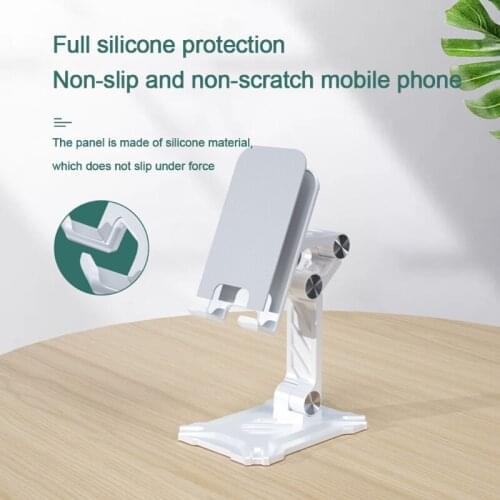 Foldable Cell Phone / Tablet Stand, Non Slip Cradle Dock Stable Desktop Holder Angle Adjustable for Video Live Streaming