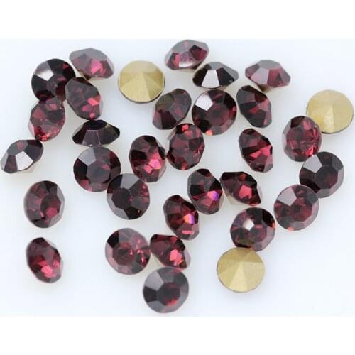 Ss2-ss45 Amethyst Color Cz Crystal Nail Art Rhinestone Transparent Round Pointed Foiled Back Glass Strass jewelry making bead