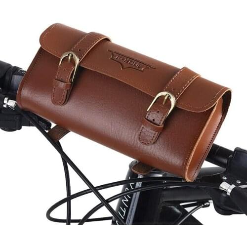 Retro Bicycle Tail Bag PU Leather Cycling Bag Saddle Pouch Rear Pannier Handlebar Bag Vintage MTB Bike Bag Bicycle Accessories